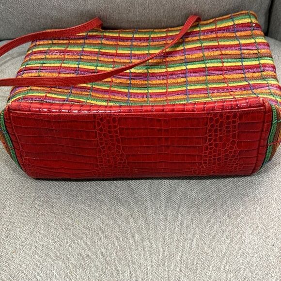 Rare EUC Sharif leather and snake skin embossed bag - Picture 4 of 6